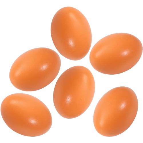 Wooden Eggs Fake Eggs Dummy Eggs Nest Eggs Help Laying Hen Agricultural Tool Eggs for Nesting Box 6 PCS