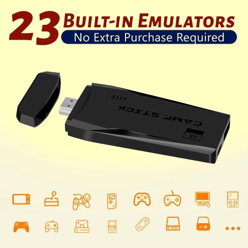 HRYYDS 2026 Retro Gaming Console Pro 4K HDMI with 40,000  Built-in Classic Video Games - Plug & Play Game Stick for TV with 2 Wireless Controllers | 23 Emulator Support 64GB
