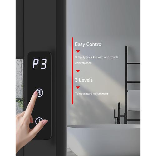 Size 5 Bars Color Black Towel Warmers for Bathroom, Space Aluminum Heated Towel Racks for Bathroom, with Built-in Timer&Temperature Adjustment, Freestanding Towel Heater,Matte Black,5 Bars