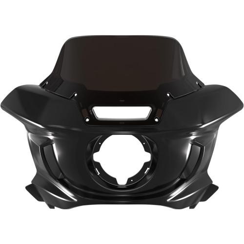 Headlight Fairing   Smoked 7 Windshield for Low Rider, Upper Outer Fairing w/Bracket Support Mount Kit For Harley Low Rider ST FXLRST 2022-2025, Low Rider El Diablo FXRST 2022 (Black)