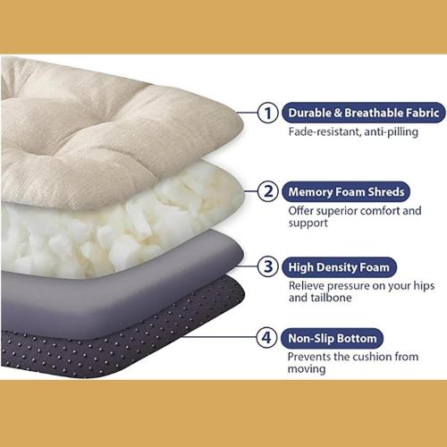 Set of 2 Seat Cushions for Dining, Tufted Indoor Chairs Pads with Ties & Non Slip Backing, Chair Cushion for Kitchen Room(8,2pcs:35x35cm)‼️light dirt and good condition‼️