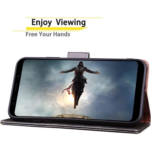 SUANPOT for Samsung Galaxy S8 5.8(Non S8  6.2) with RFID Blocking Leather Wallet case Credit Card Holder, Flip Folio Book Phone case Shockproof Cover Women Men for Samsung S8 case Wallet (Black)