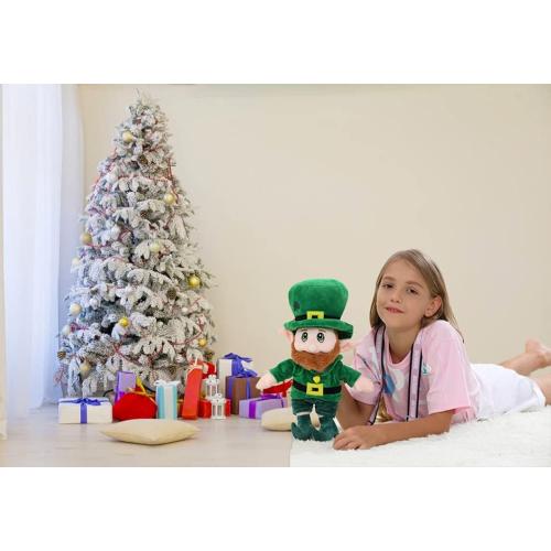 Leprechaun Plush Doll Toy for Kids, St Patricks Day Decorations, 16 Inches