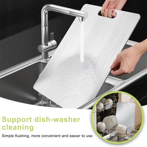 Titanium Cutting Board Set of 3 for Kitchen, 100% Pure Titanium Double-Sided Food-Grade Cutting Boards for Meat Cheese Vegetable Fruit (S M L)