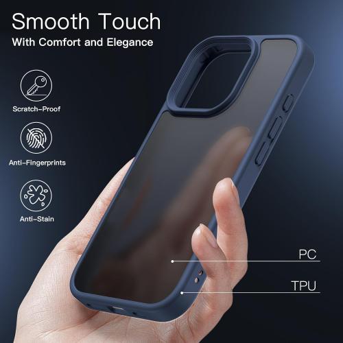 Size iPhone 16 Pro Max 6-9 inch JETech Matte Case for iPhone 16 Pro Max 6.9-Inch, Shockproof Military Grade Drop Protection, Frosted Translucent Back Phone Cover, Anti-Fingerprint