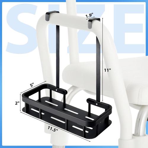 Shower Caddy Hanging, Showers Organizer Rack for Chair Bench for Elderly Seniors Disabled Shower Chair- Black