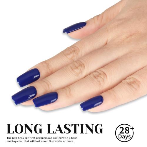 Deep Navy Blue Gel Nail Polish - 15ml Self-Leveling, Chip-Resistant, Lasts 28  Days for Salon Manicure at Home