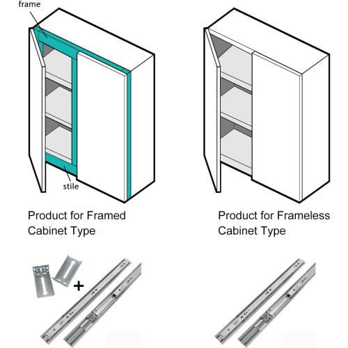 LONTAN 24 Inch Soft Close Drawer Slides 1 Pair Side Mount Heavy Duty Cabinet Drawer Glides Ball Bearing Full Extension Kitchen Cabinet Rails 100 LB Capacity