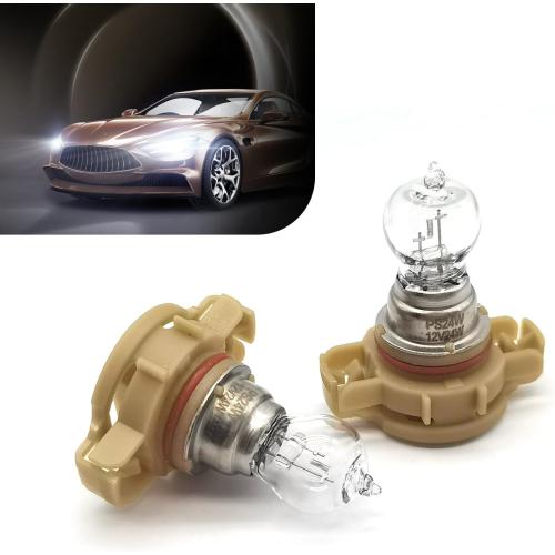 2 PCS PS24W Car Fog Light Bulbs, 12V Halogen Turn Signal Brake Light Reversing Light Bulbs, Car Modification Replacement Parts, Universal for Most Cars, Trucks, SUVs (White)