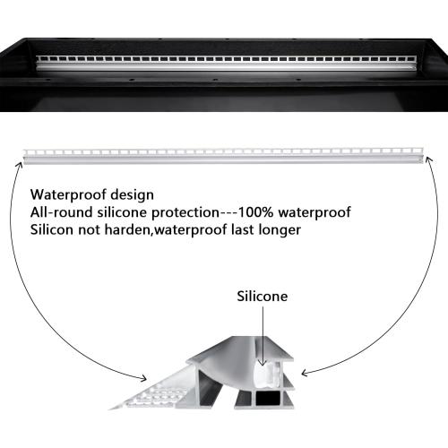 Uni-Green Large Ready to Tile Niche 14X50 in with LED Strip Light 4000K Natural White Waterproof,with Built-in Aluminum Tile Edge Design