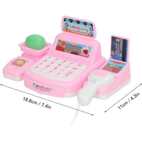Cash Register Toy, Music Lights Early Learning Features with Set for Kids Plastic Durable Safe Educational Grocery Store Accessories Blue ?