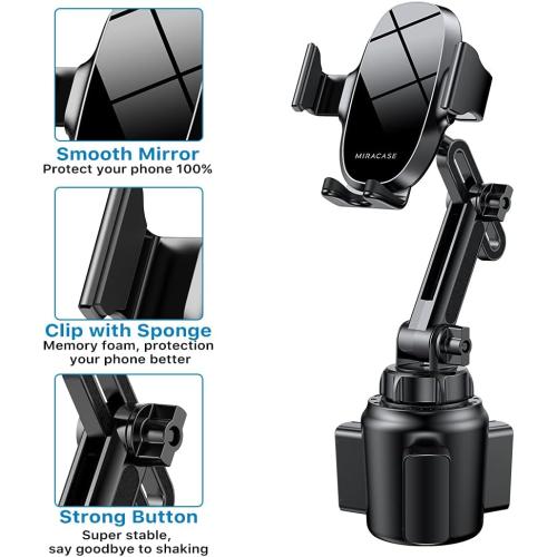 Miracase [Upgraded Version Cup Phone Holder for Car, Universal Adjustable Long Neck Car Phone Mount Cradle Friendly Compatible with iPhone Samsung Google and All 4.0-7.0 inches Smartphones