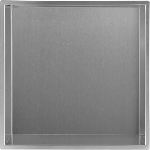 Shower Niche Brushed Stainless Steel, Recessed Shower Caddy, Bathroom Shelf Insert Fits Square Wall Hole Installation (Nickel)