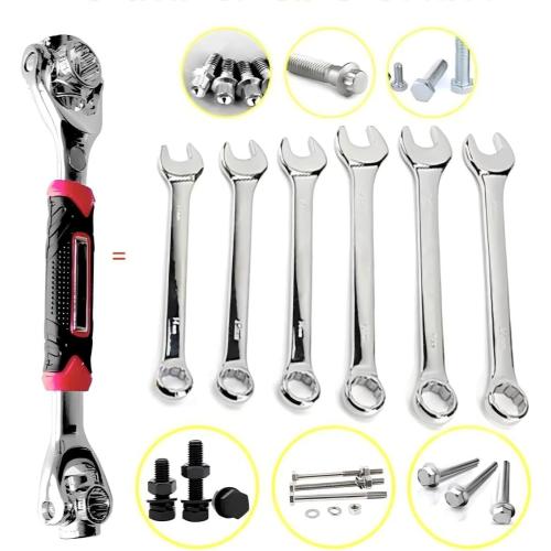 Universal Socket Wrench 48 in 1 Wrench Multifunction Wrench Tool with 360 Degree Rotating Head, Spanner Tool for Home and Car Repair