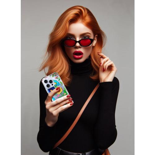 Coolwee for iPhone 16 Pro Max Case for Women, Cute for Girls, 10ft Military Grade Protective Cover Slim Soft TPU Bumper for iPhone 16 ProMax Case Clear Sunflower Floral