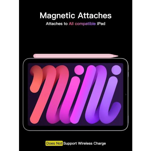 Stylus Pen for ipad 2018-2026, USB-C Fast Charging Pencil, Pixel-Perfect Tilt Sensitivity for iPad 11/10/9/8/7/6/A16, iPad mini 7/6/5, iPad Air M4/3/2 11/13/5/4/3, iPad Pro M5/4 13/12.9″/11″ Pink