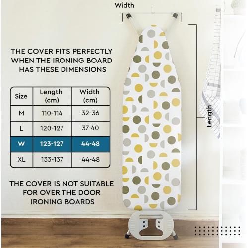 Encasa XO Ironing Board Cover and Pad 49x18 - Thick 3mm Felt Padding, Drawstring Tightening & Lock, Easy Fit, Scorch & Stain Resistant, Fits Wide Ironing Board - Aztec