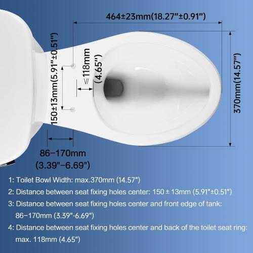 Bidet Seat for Elongated Toilet Seat Non-Electric Soft Close with Quick Release Hinges for Easy Clean Dual Nozzle Front and Rear Wash(PG303A-HPN-AZ)