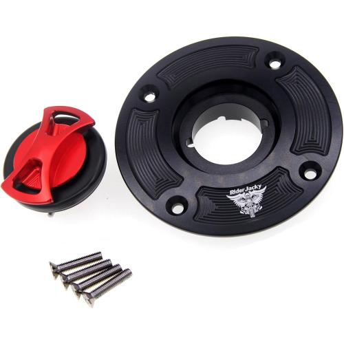 Keyless Fuel Gas Tank cap Cover For Suzuki HAYABUSA GSXR 1300 1999-2007,SV650/SV650S 1992-2002,GSXR600 1997-2003,GSXR750 1996-2003,GSF1200 Bandit 1200 2001-2004 (Red)