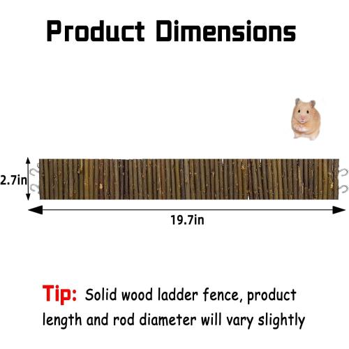 Rat Bendy Long Suspension Bridges 19.7 x 2.7 Inch Hamster Climbing Ladder Flexible Wooden Bridge for Dwarf Hamster Sugar Glider Rodents Mouse