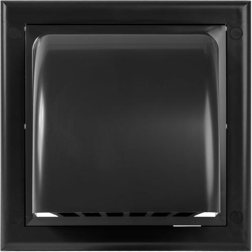 4 Inch Black Outdoor Plastic Ventilation Grille with Vent Hood, Built in One Directional Gravity Flap, Clothes Dryer Vent Air Exhaust Cover, HVAC Rain Cover - Ø3.9 Opening