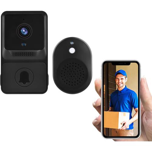 Video Doorbell Wireless 1080P High Resolution Visual Smart Security Doorbell Camera Wireless Video Doorbell with IR Night Vision 2-Way Audio Real-Time Monitoring