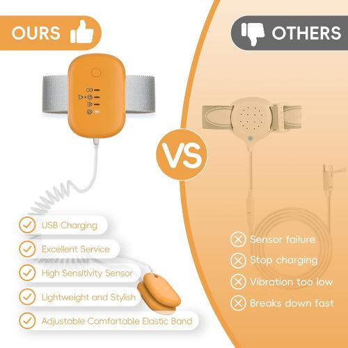 Bed Wetting Alarm for Girls,Boys,3 Alarm Modes-Loud Sound,High Sensitivity Sensors,USB-Charging,Standby Time Over 120 Hours(Orange)