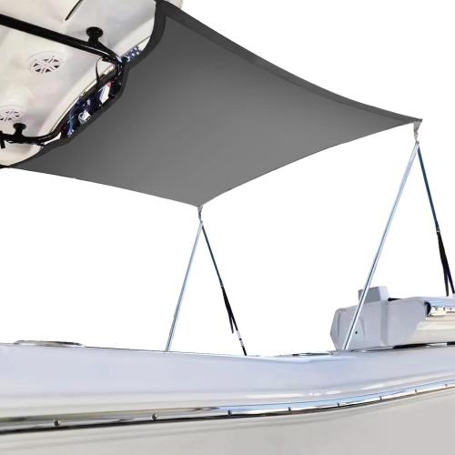 T Top Sun Shade Extension Kit, Boat Sun Shade 800D Polyester Waterproof and UV Resistant Material with Stainless Steel Telescopic Shade Poles, Gray Size2:A=59B=59C=47