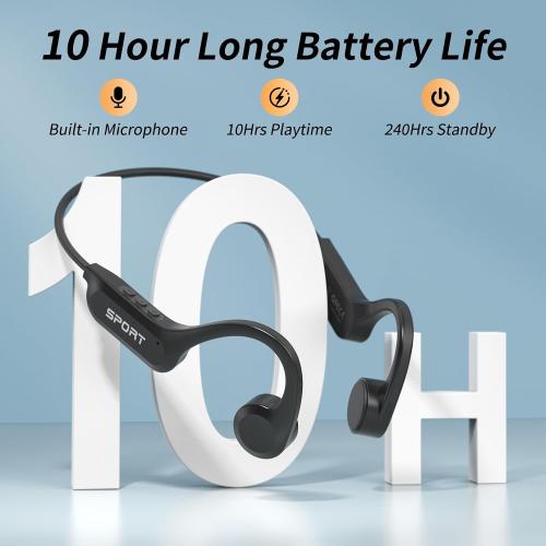 CXK Bone Conduction Headphones Bluetooth 6.0 Open Ear Headphones with Mic, Premium Loud Sound 10-Hour Playtime Bluetooth Headphones, IPX6 Waterproof Sports Headset for Running, Cycling, Walking