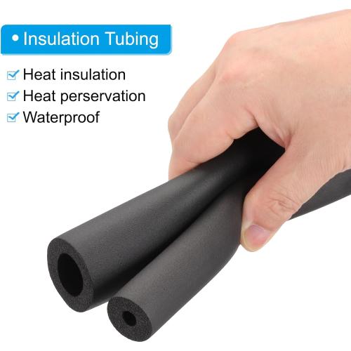 PATIKIL 3(76mm) ID x 6.6Ft Pipe Insulation Foam Tubes, Pipe Cover Wrap Roll Bar Padding Tubing for Handle Grip HVAC Outdoor Air Conditioner Units, ***Black***