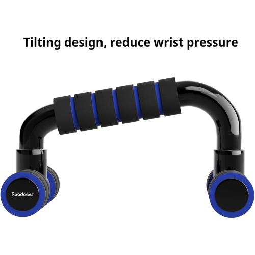 READAEER Push Up Bars Gym Exercise Equipment Fitness 1 Pair Pushup Handles with Cushioned Foam Grip and Non-Slip Sturdy Structure Push Up Bars for Men & Women