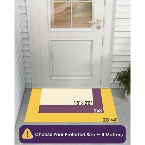 DEXI Front Door Mat Outside Entrance, 17x30 Spring Entryway Doormat Dirt Trapper, Heavy Duty Non Slip Entry Mats for Patio Garage Porch Home Decorative, Colorful Floral