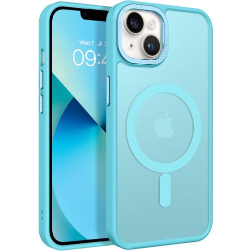 BENTOBEN Magnetic for iPhone 13 Case & iPhone 14 Case [Compatible with Magsafe] Translucent Matte Phone Case iPhone 13/14 Slim Shockproof Women Men Protective Cover for iPhone 13/14 6.1, Lake Blue