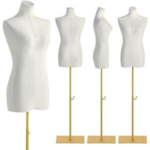 Female Mannequin Torso Sewing: Female Dress Form for Sewing and Clothing Display - Pinnable Mannequin with Support Metal Base Stand