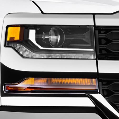 Chrome HID/Xenon LED DRL Projector Headlight Assembly Compatible with 2016-2018 Chevy Silverado 1500/2019 Silverado 1500 LD Driver&Passenger Side 84388631 84388723