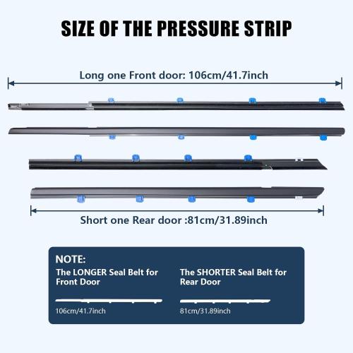 Car Window Weather Stripping Molding Trim Belt,Compatible with Honda Civic 2012-2015 4-Door Sedan,Replace#72450-TR0-A01 72410-TR0-A01 72950-TR0-A01 72910-TR0-A01