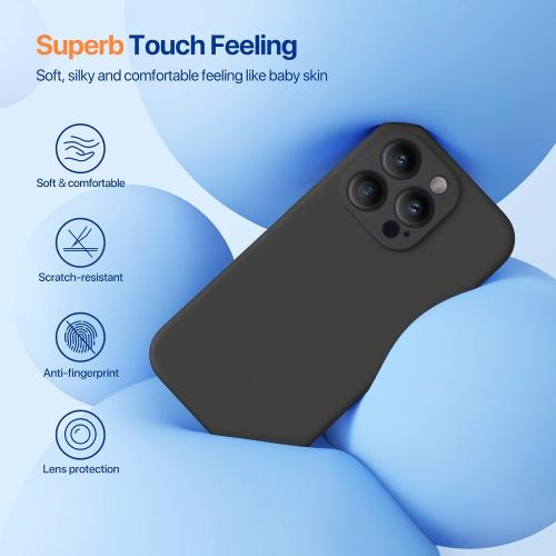 Miracase Silicone for iPhone 14 Pro Case, Black