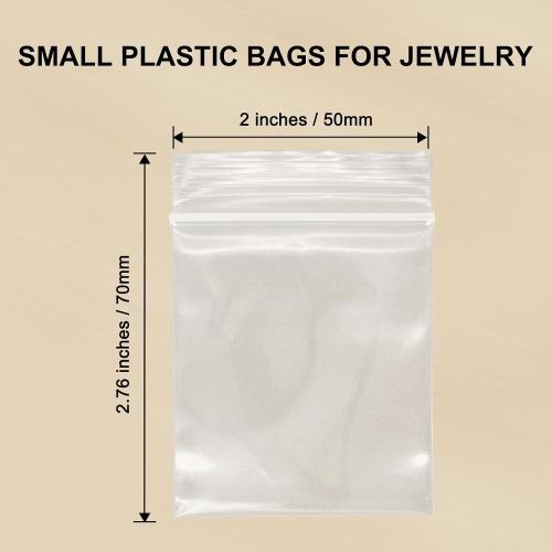 120 PCS Small Plastic Bags for Jewelry, 2 x 2.76 Resealable Clear Poly Baggies, 2.4 Mil Mini Zip Bags for Small Business, Storage, Gifts, Candy, Screws
