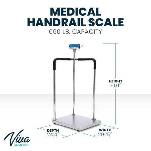 Medical Grade Digital Scale with Handles for Elderly, Bariatric Physician Scales, 660 lb / 300 kg Weight Capacity