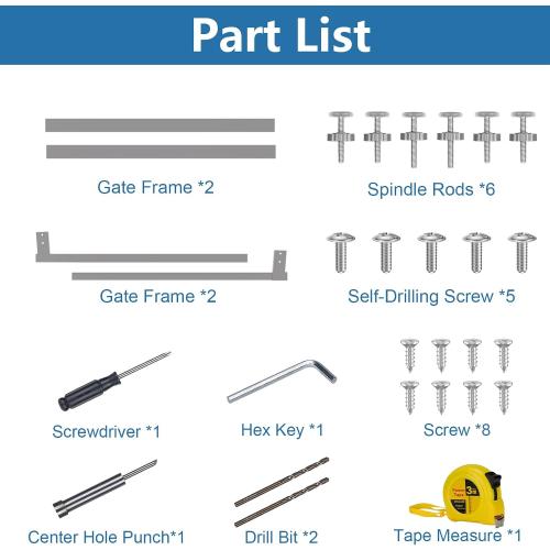 Malier Safety Innovations No Hole Retractable Baby Gate Mounting Kit for Stairs, Doorways, 36-60 Wide Pressure Mounted Mesh Baby Gate or Mesh Dog Gate Banister Adapter (Mesh Gate Not Included)