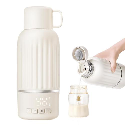Snow Bear Portable Bottle Warmer for Travel, Fast Heating in 2.5 Mins for Breast Milk and Formula, 10200mAh Battery with LED Display, 17oz Large Capacity, Baby Bottle Warmer with Temperature Control
