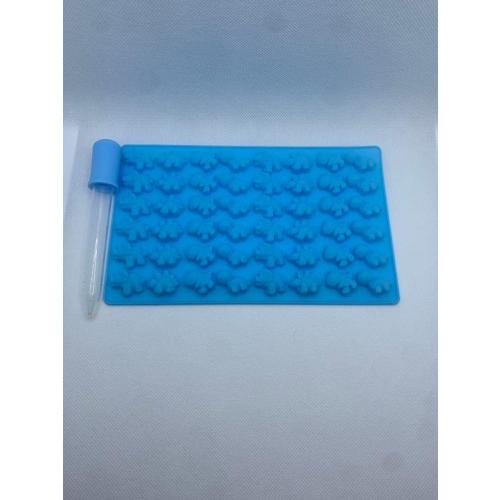 Silicone Gummy Molds Candy Molds with 3 Droppers - BPA Free Nonstick Chocolate Molds Including Mini Dinosaur mold - Pack of 3 for 120 Gummies