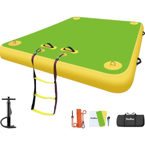 Inflatable Floating Dock for Lakes, Thick and Extra Wide Lake Floats for Adults, Non-Slip Air Dock Platform with Portable Carrying Bag, Floating Platform Island for Pool Beach Ocean