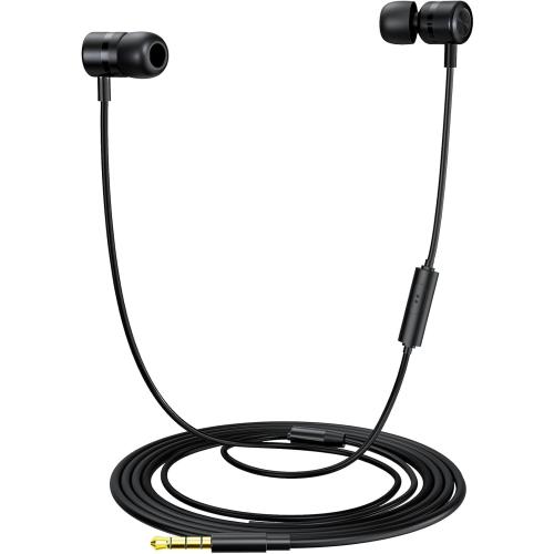 EP-06 Wired Earbuds in-Ear Earphones,Build-in Microphone Noise Isolating Headphones,3.5mm Jack 4.9ft Long Cord Ear Buds,HD Bass Audio,with 6 Ear Tips,for Smartphones/Laptop/Computer Etc-Black