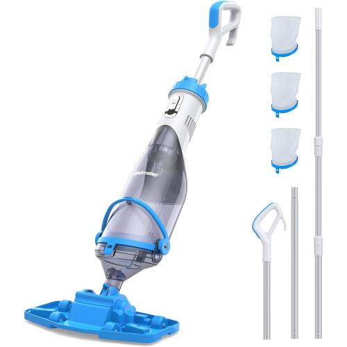 BIELMEIER Handheld Pool Vacuum with Telescopic Pole, Updated Swimming Pool Cleaner 19 GPM Powerful Suction, Cordless Pool Vacuum for Cleaning Above Ground Pools, Inground Pools, Spas, Hot Tubs