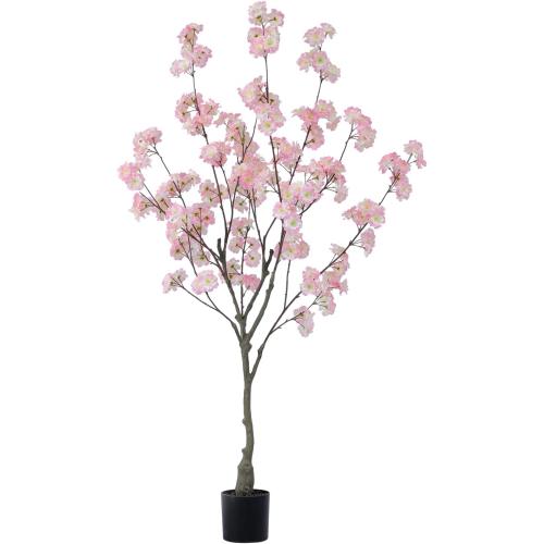 Tall Artificial Cherry Blossom Tree, 4Ft(48'), Realistic Potted Silk Faux Tree, Indoor/Outdoor for Home, Office, Living Room, Bedroom, Porch