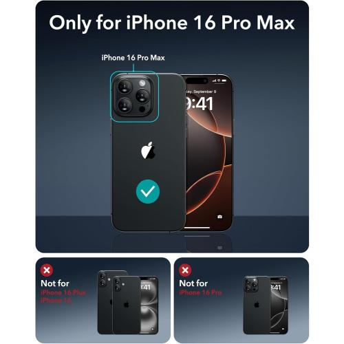 ESR for iPhone 16 Pro Max Case, Camera Control Cover, Compatible with MagSafe, Shockproof Military-Grade Protection, Magnetic Phone Case for iPhone 16 Pro Max, Classic Hybrid Case, Clear Grey