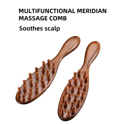 Sandalwood Loc Brush For Dreads, Wooden Round Dreadlock Scalp Comb Dread Massager Dandruff Head Curly Pro Scrubber Defining Long Teeth No Static For Wet Dry Hair Scalp Care And Hair Styling Brown