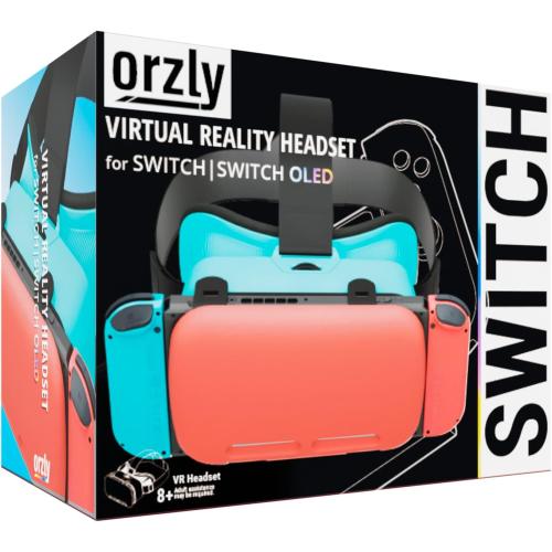 Orzly VR Headset Designed for Nintendo Switch & Switch OLED Console with Adjustable Lens for a Virtual Reality Gaming Experience and for Labo VR - Colour Pop - Gift Boxed Edition Tanami