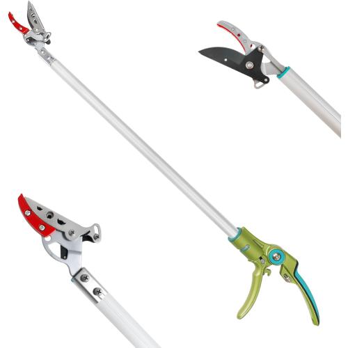 GARTOL 32 Inch Cut and Hold Pole Pruner - Lightweight Long Reach Tree Trimmer with Snip and Grip Technology, 1/2 Inch Cutting Capacity, One-Hand Use Fruit Picker for Roses, Persimmons & Tall Branches